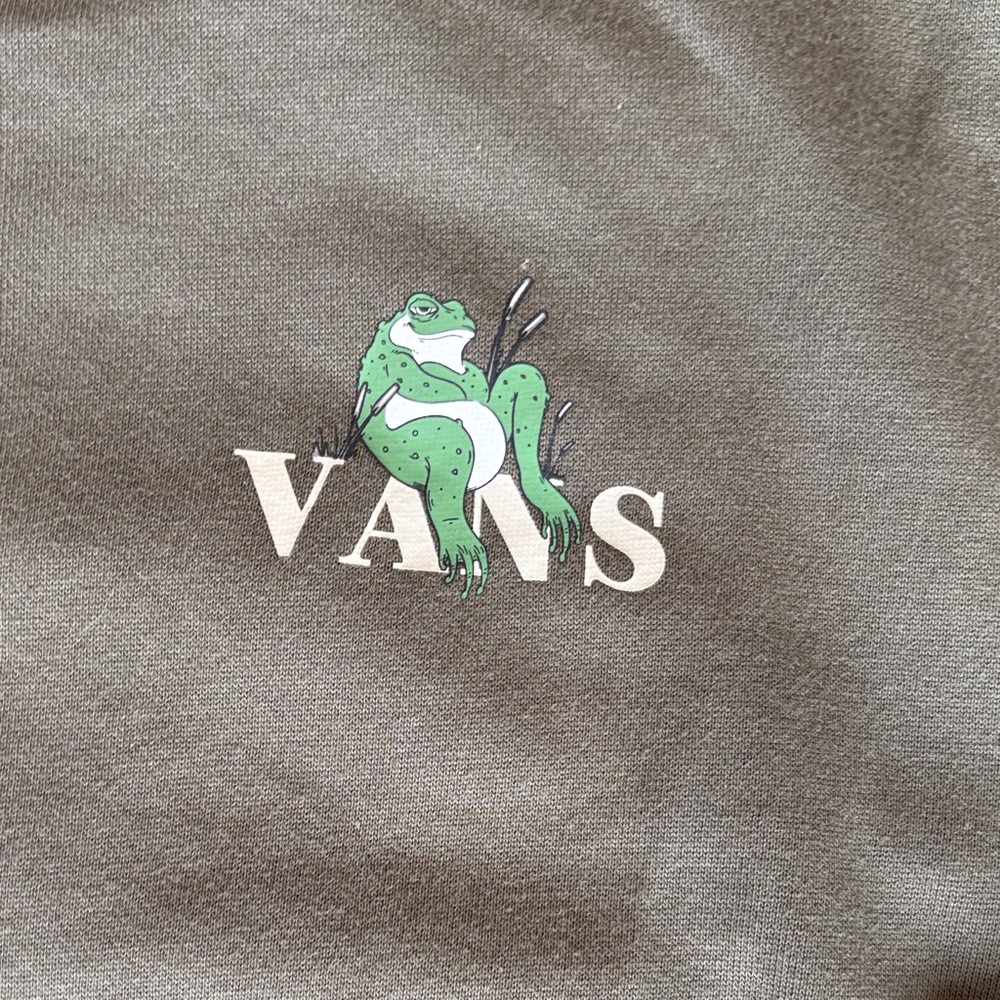 Vans Men's Olive Crewneck Sweatshirt w frog - Picture 4 of 4